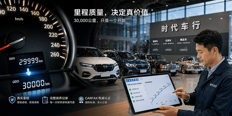 二手车里程多少最合适？别只盯着数字看！时代车行教你避开“里程陷阱”