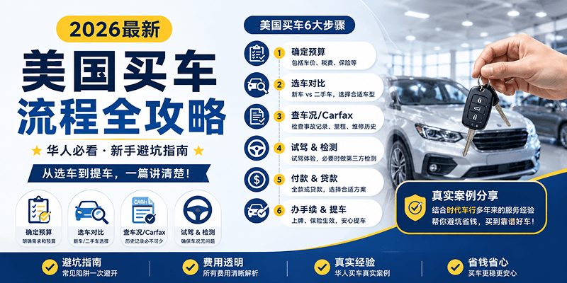 美国买车流程全攻略（2026最新）｜新手避坑指南（华人必看）