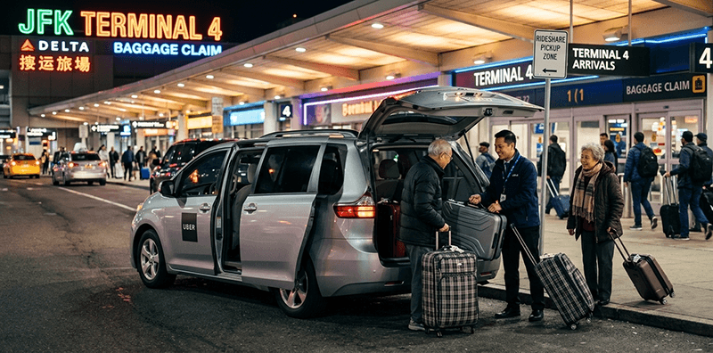 美国机场接送服务怎么选？华人接送、Uber与Lyft及机场大巴全对比避坑指南